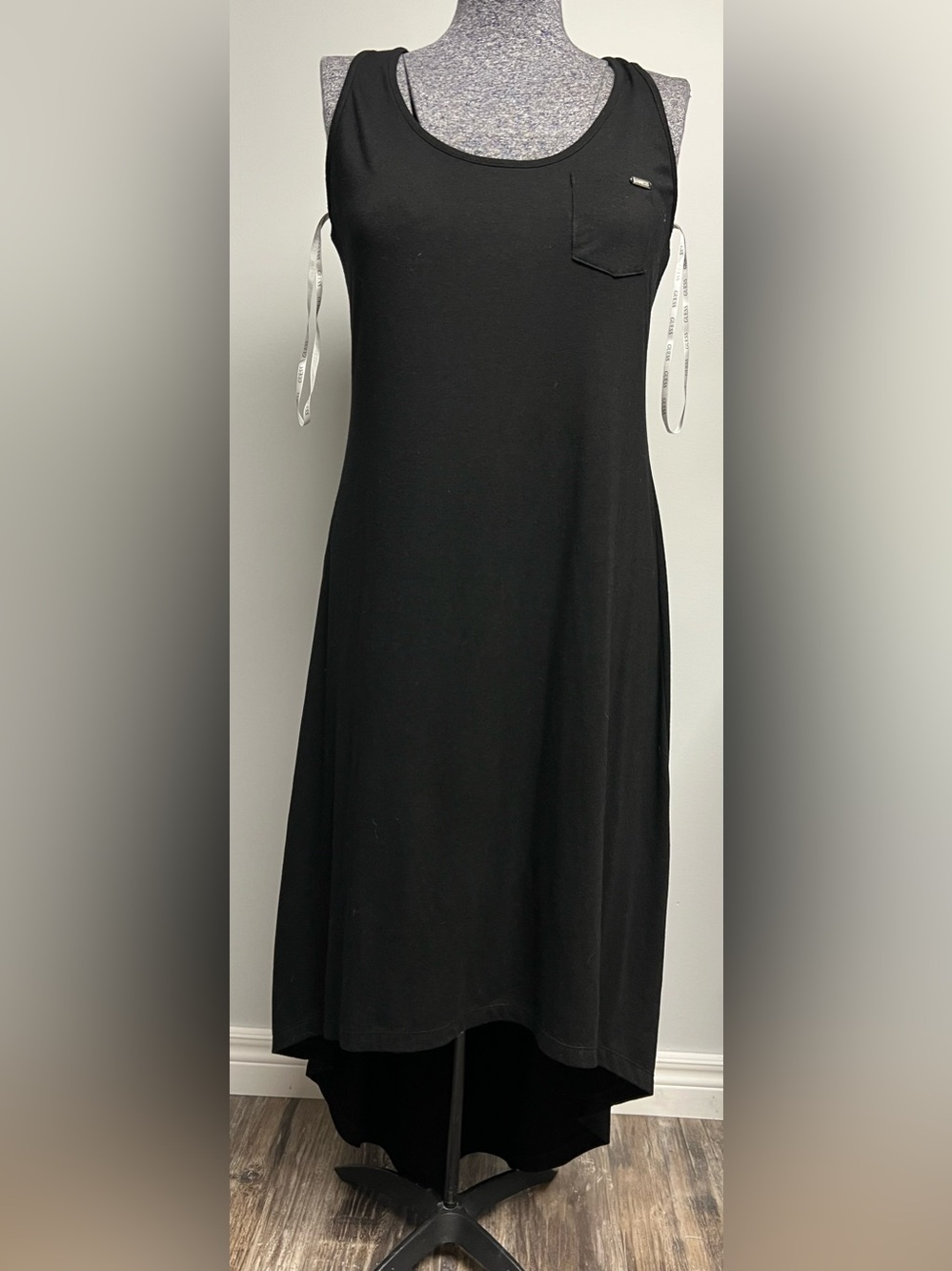 Guess Black Maxi Hi-Lo Dress